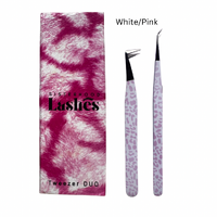 Tweezer Set - White & Pink Leopard Print